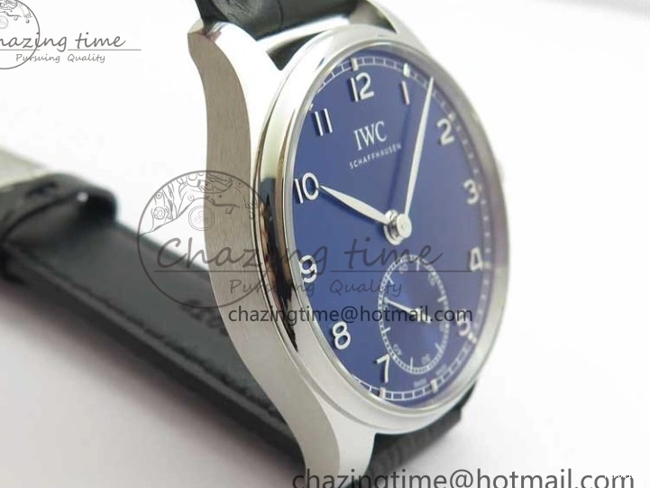 MIROTIME 0426 TimelessDesign Portuguese IW358304 ZF 1:1 Best Edition SS Blue Dial on Leather Strap A 7078